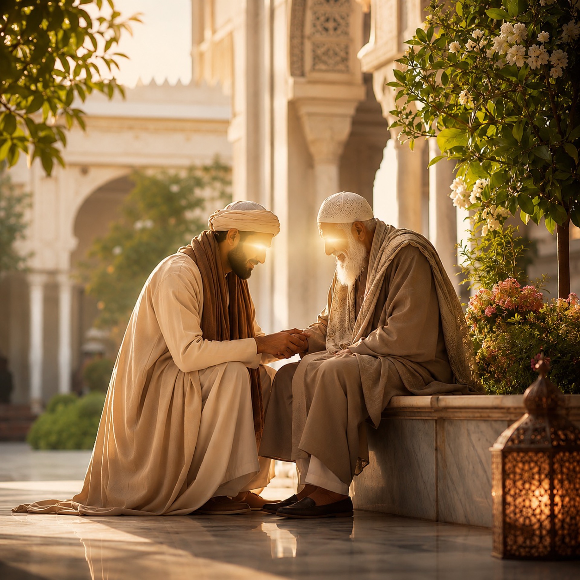 Dos personas en una escena de acompañamiento. Tema: El Carácter